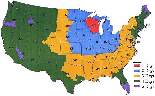 UPS Shipping Map UPS Shipping Map