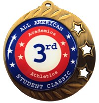 2 3/4" Bright Bronze Color Dome Custom Medals